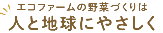 エコファームの野菜づくりは人と地球にやさしく